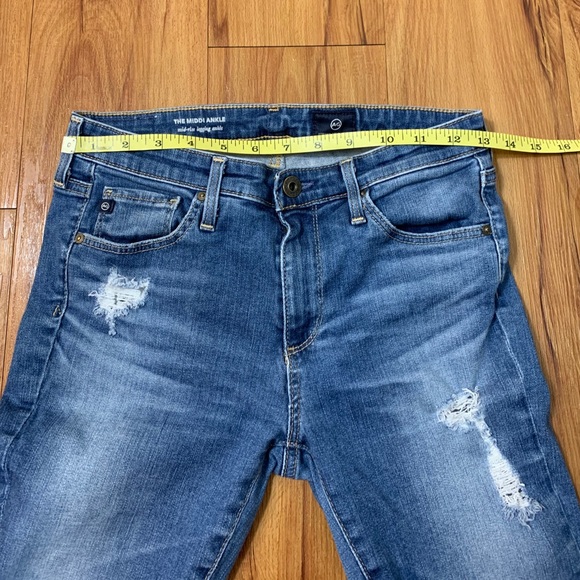AG The Middi Ankle Distressed Raw Hem Jeans - Picture 16 of 16